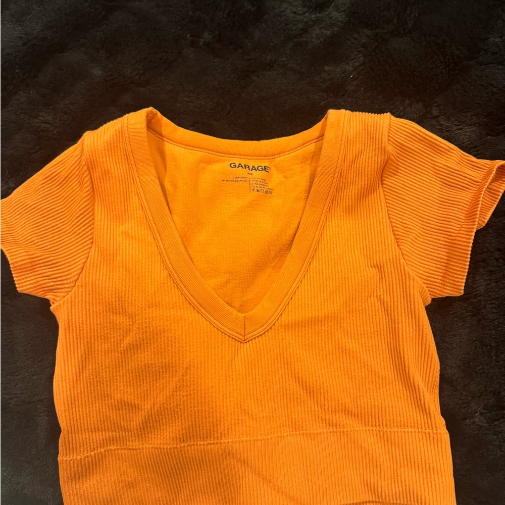 Garage Women's Bright Orange Ribbed Tank Top